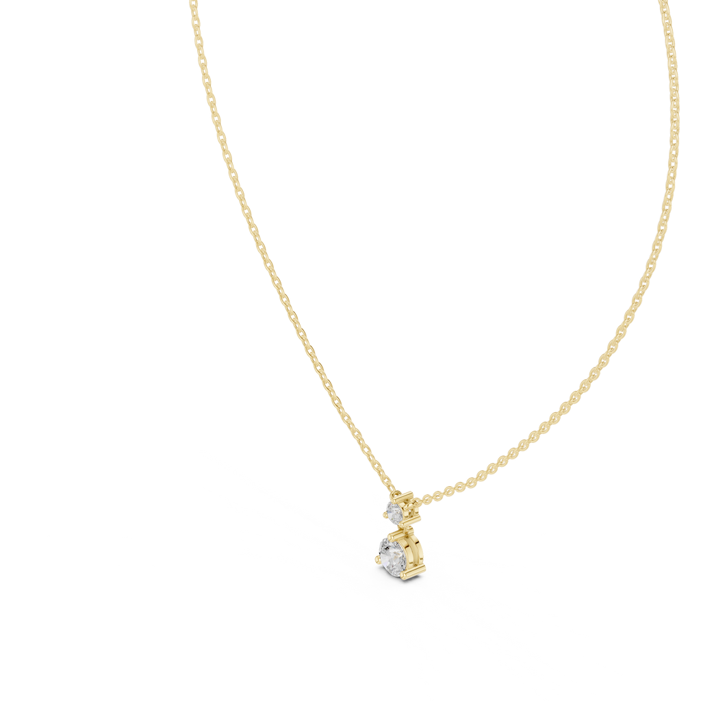 Premium Round Diamond Drop Pendant Necklace
