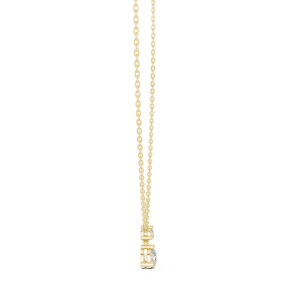 Premium Round Diamond Drop Pendant Necklace