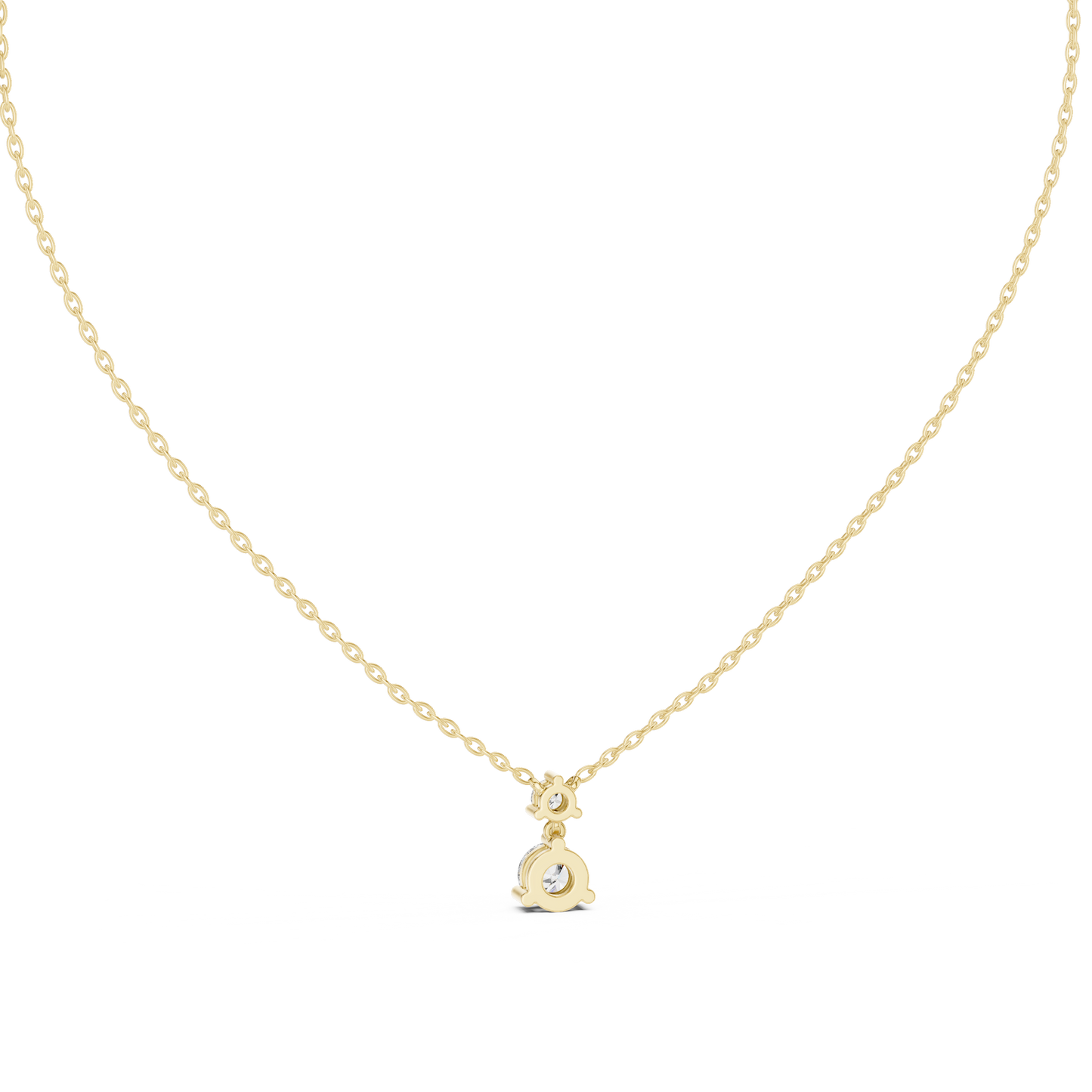 Premium Round Diamond Drop Pendant Necklace