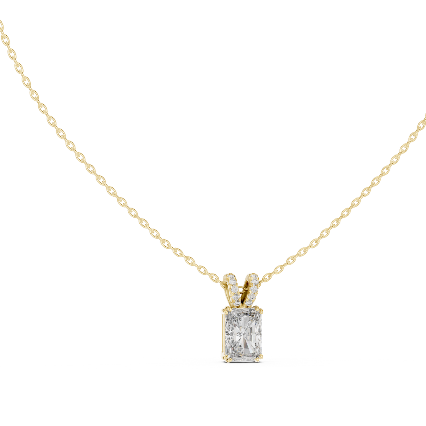 Elegant Solitaire Diamond Pendant with Sparkling Bail