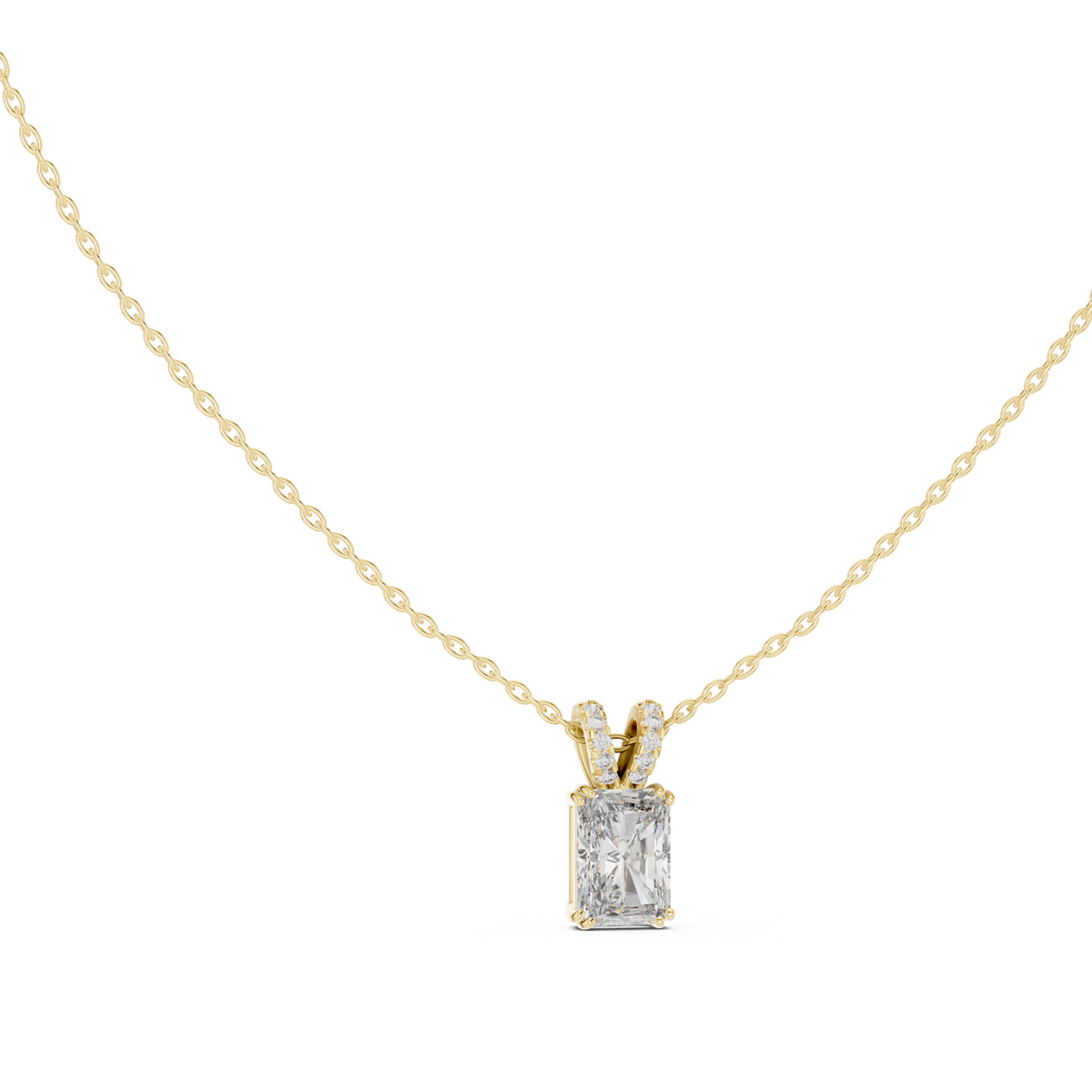 Elegant Solitaire Diamond Pendant with Sparkling Bail