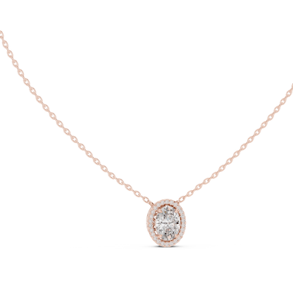 Timeless Round Solitaire Halo Necklace for Women