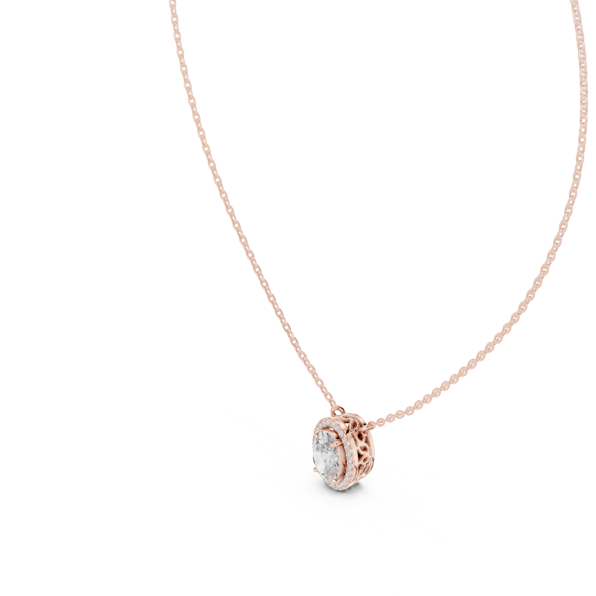 Luxuriöser Teardrop-Diamant-Anhänger mit Halo-Design