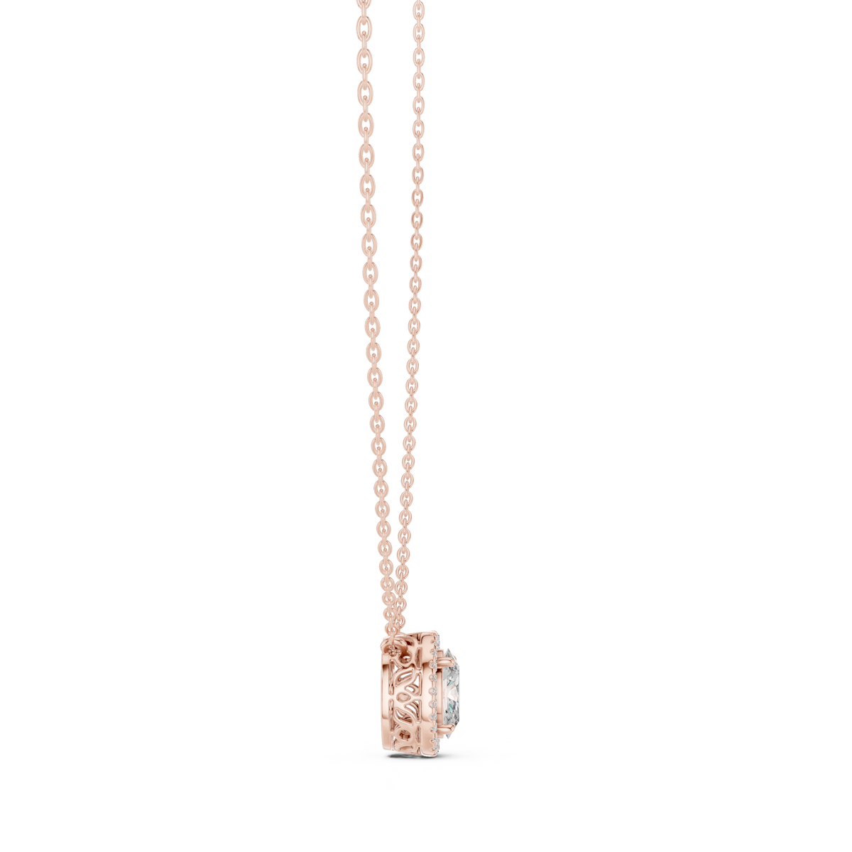 Luxuriöser Teardrop-Diamant-Anhänger mit Halo-Design