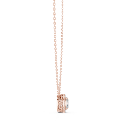 Timeless Round Solitaire Halo Necklace for Women