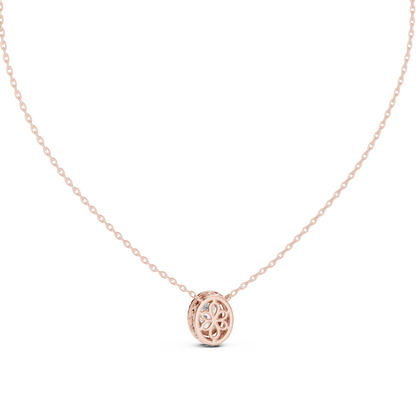 Timeless Round Solitaire Halo Necklace for Women