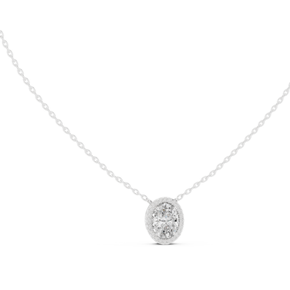 Timeless Round Solitaire Halo Necklace for Women
