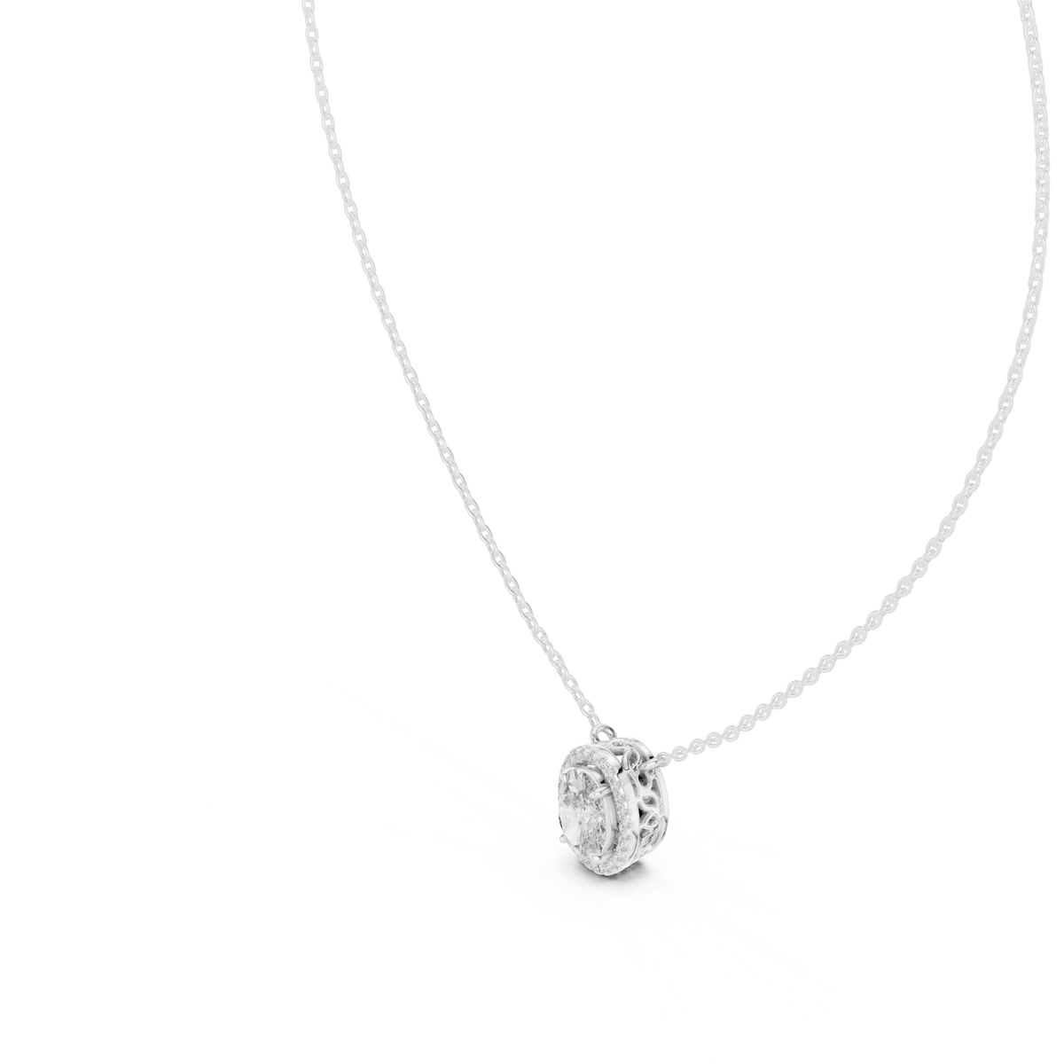 Luxuriöser Teardrop-Diamant-Anhänger mit Halo-Design