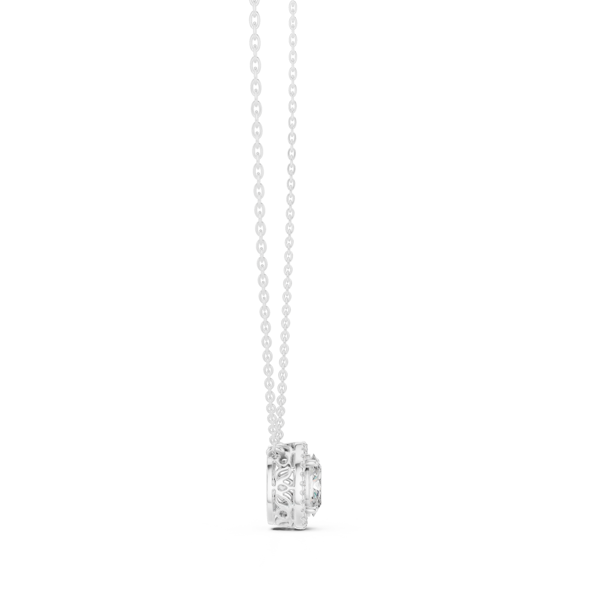 Luxuriöser Teardrop-Diamant-Anhänger mit Halo-Design