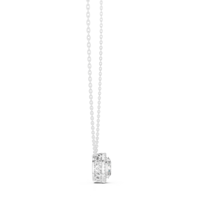 Timeless Round Solitaire Halo Necklace for Women