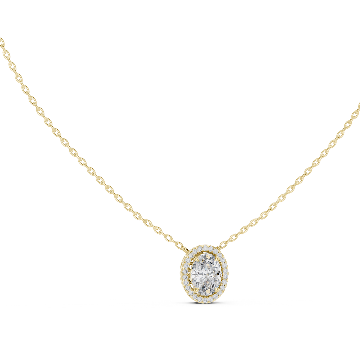 Luxuriöser Teardrop-Diamant-Anhänger mit Halo-Design