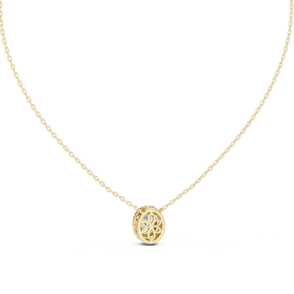 Timeless Round Solitaire Halo Necklace for Women