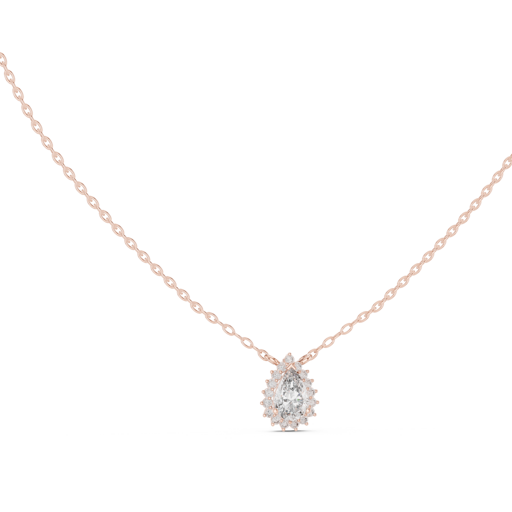 Luxuriöser Teardrop-Diamant-Anhänger mit Halo-Design