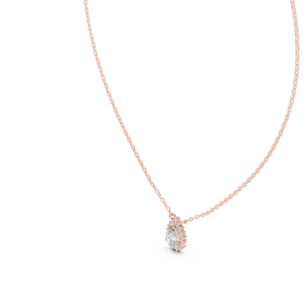 Luxuriöser Teardrop-Diamant-Anhänger mit Halo-Design