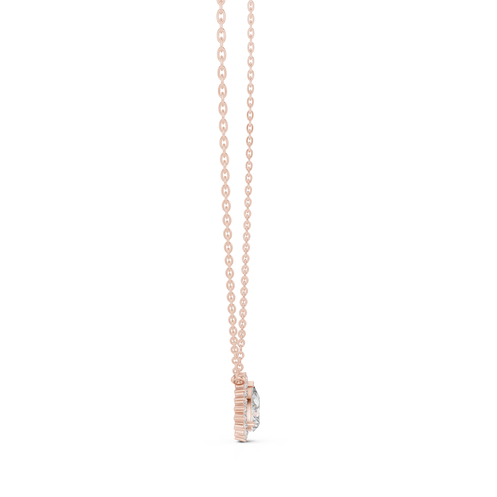 Luxuriöser Teardrop-Diamant-Anhänger mit Halo-Design