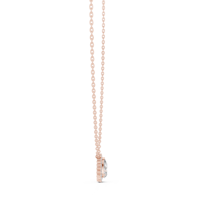 Premium Pear Shape Solitaire Halo Pendant for Women