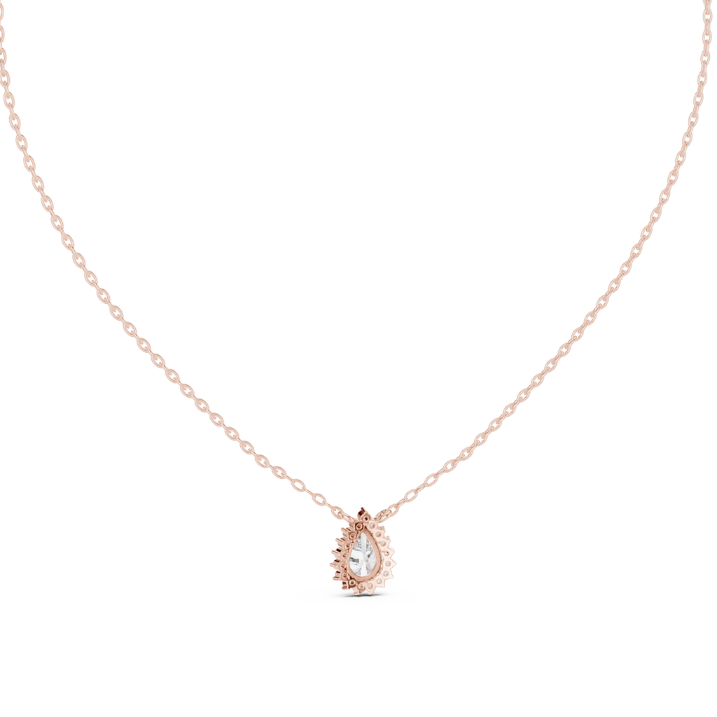 Luxuriöser Teardrop-Diamant-Anhänger mit Halo-Design