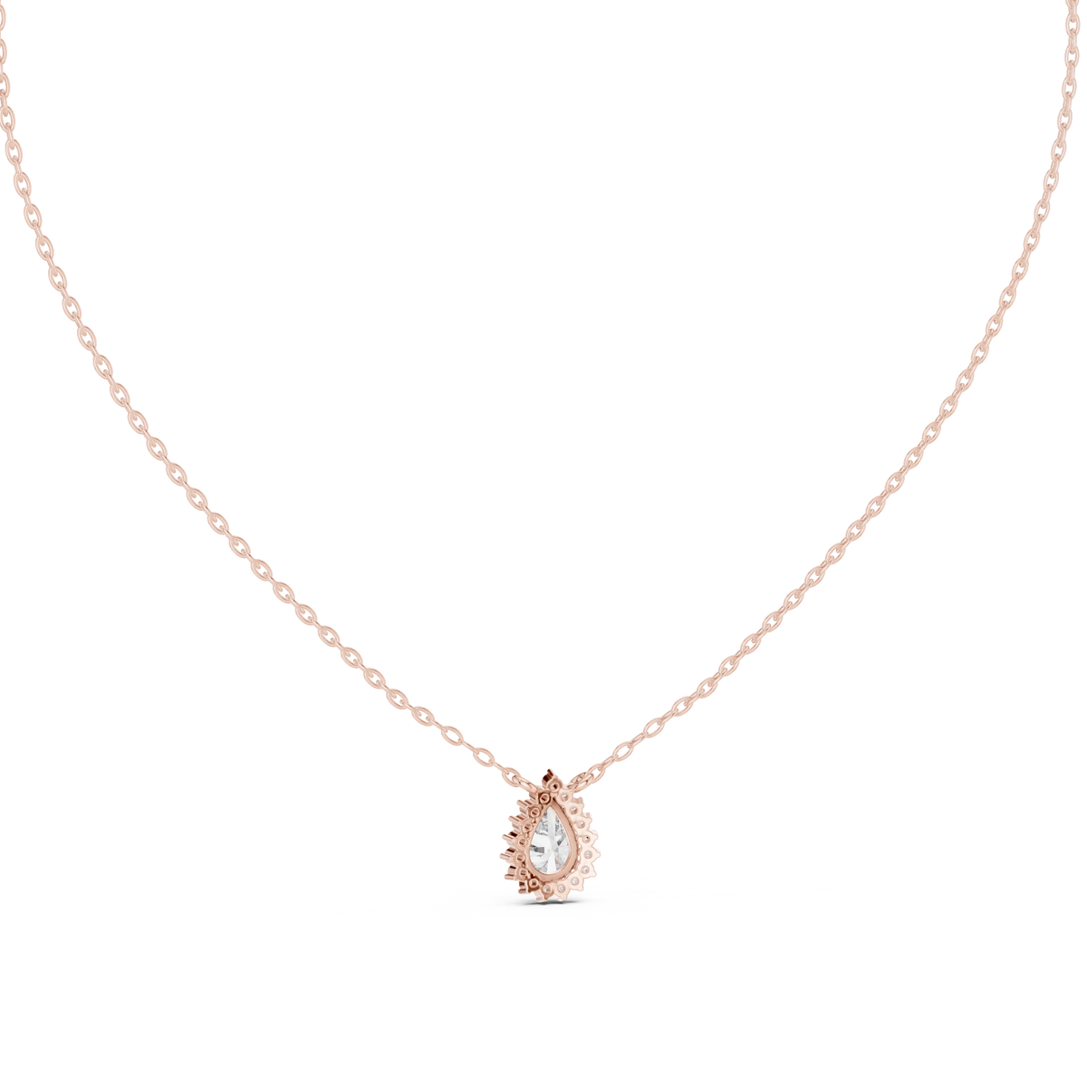 Luxuriöser Teardrop-Diamant-Anhänger mit Halo-Design