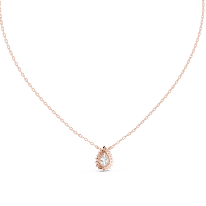 Premium Pear Shape Solitaire Halo Pendant for Women