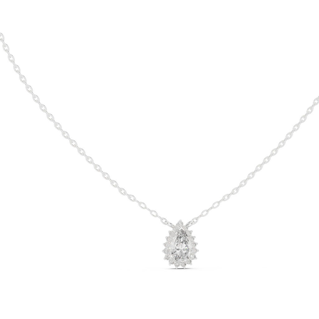 Luxuriöser Teardrop-Diamant-Anhänger mit Halo-Design