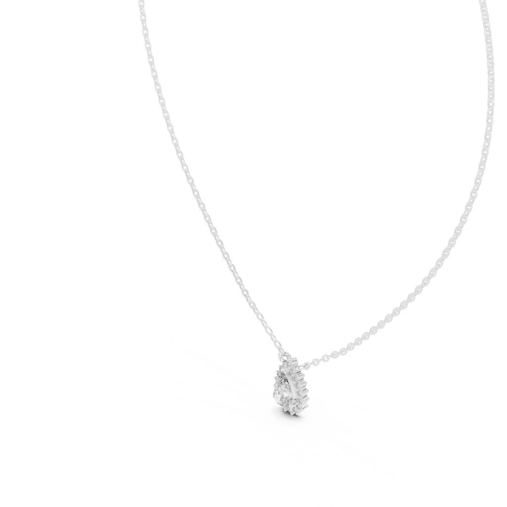 Luxuriöser Teardrop-Diamant-Anhänger mit Halo-Design