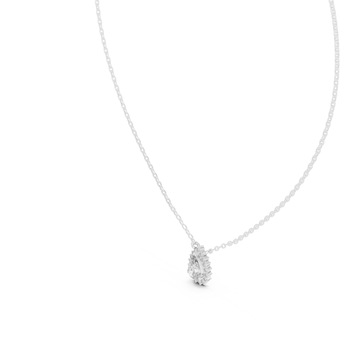 Luxuriöser Teardrop-Diamant-Anhänger mit Halo-Design