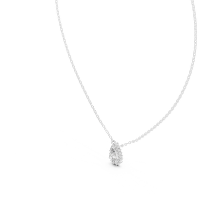 Premium Pear Shape Solitaire Halo Pendant for Women
