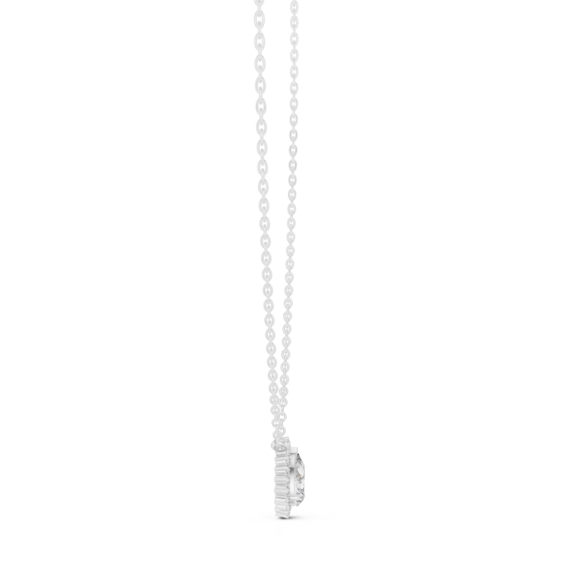 Luxuriöser Teardrop-Diamant-Anhänger mit Halo-Design