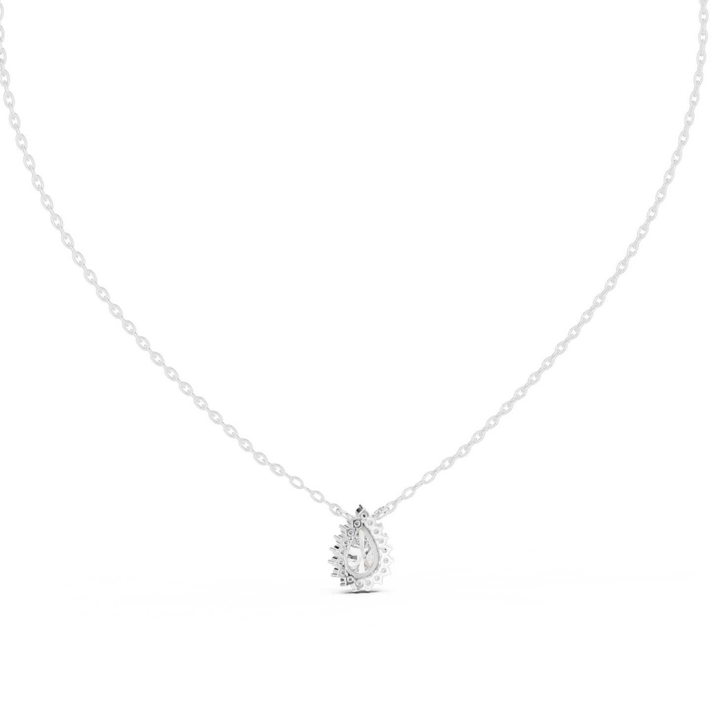 Premium Pear Shape Solitaire Halo Pendant for Women