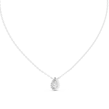 Premium Pear Shape Solitaire Halo Pendant for Women