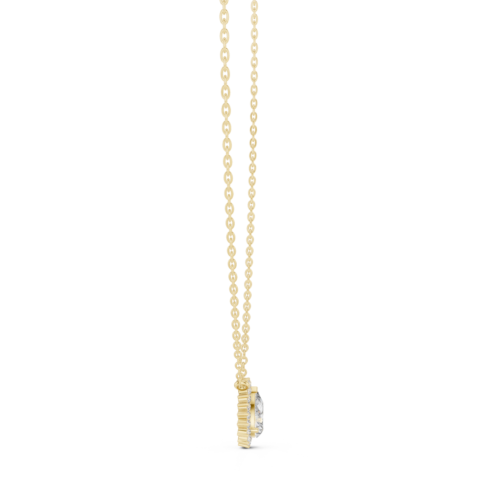 Luxuriöser Teardrop-Diamant-Anhänger mit Halo-Design