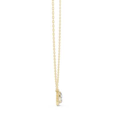 Premium Pear Shape Solitaire Halo Pendant for Women