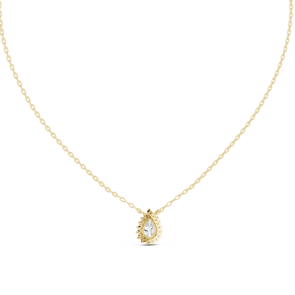 Luxuriöser Teardrop-Diamant-Anhänger mit Halo-Design