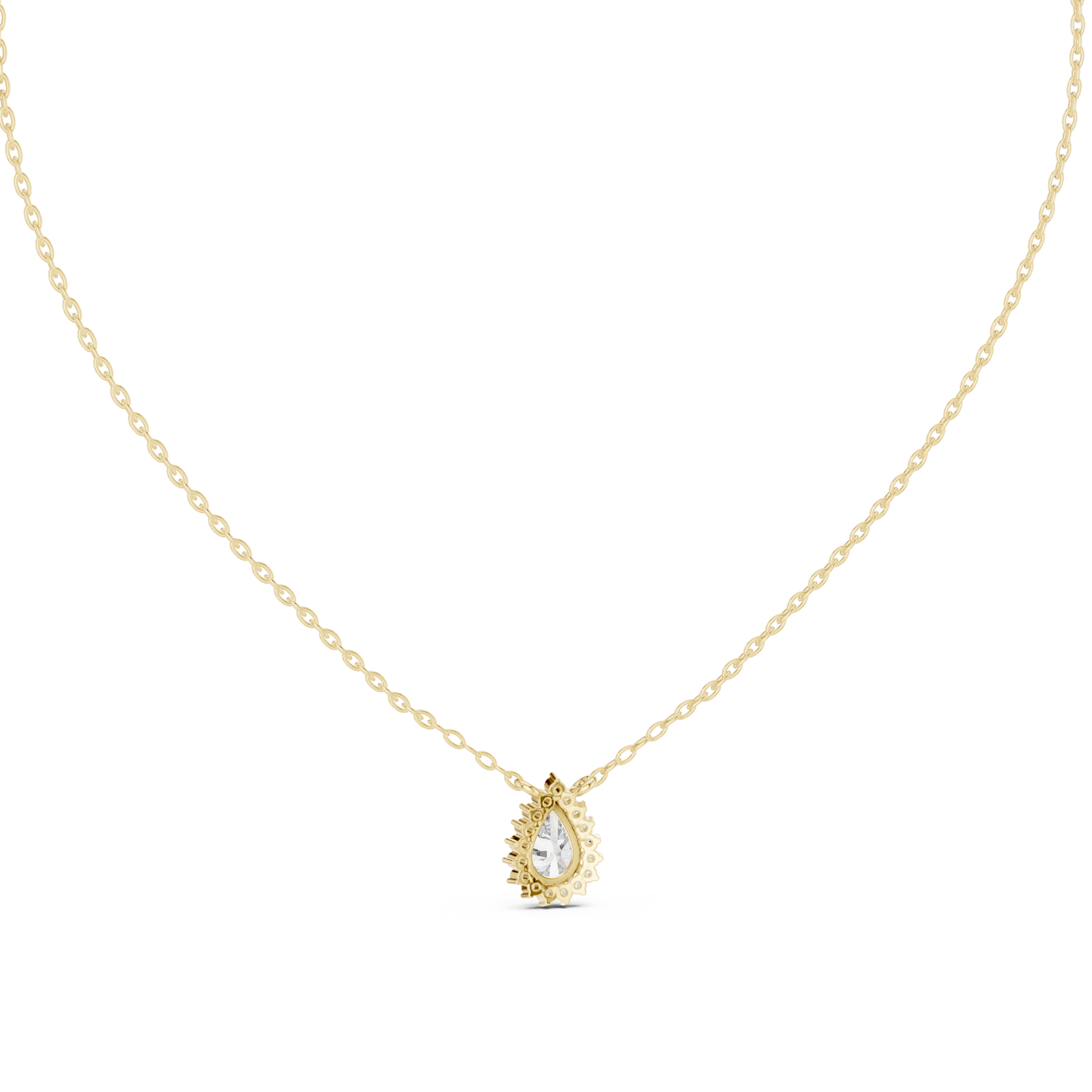 Premium Pear Shape Solitaire Halo Pendant for Women
