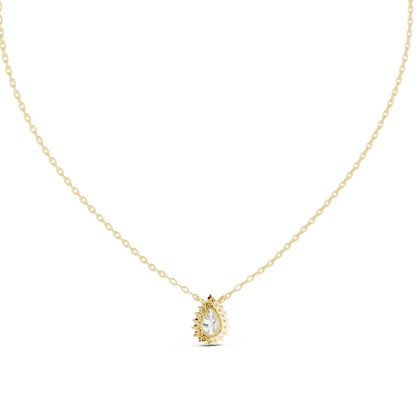 Premium Pear Shape Solitaire Halo Pendant for Women