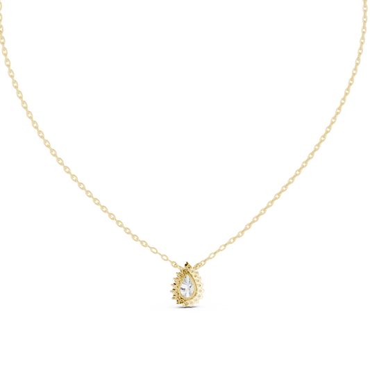 Premium Pear Shape Solitaire Halo Pendant for Women