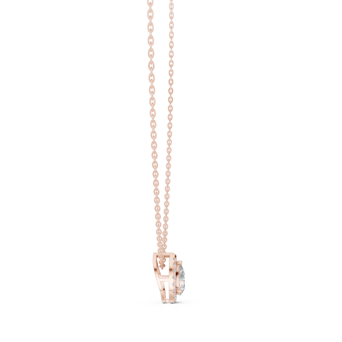 Luxuriöser Teardrop-Diamant-Anhänger mit Halo-Design