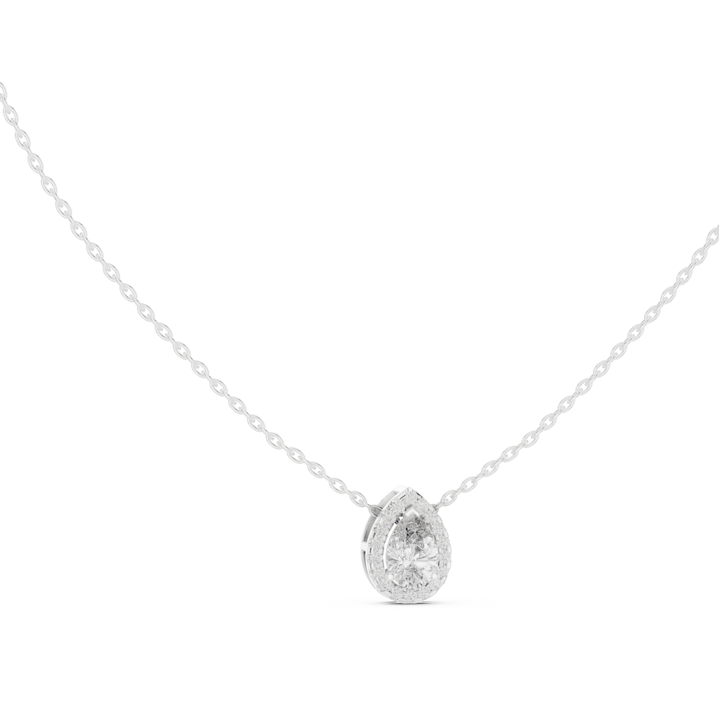 Luxuriöser Teardrop-Diamant-Anhänger mit Halo-Design