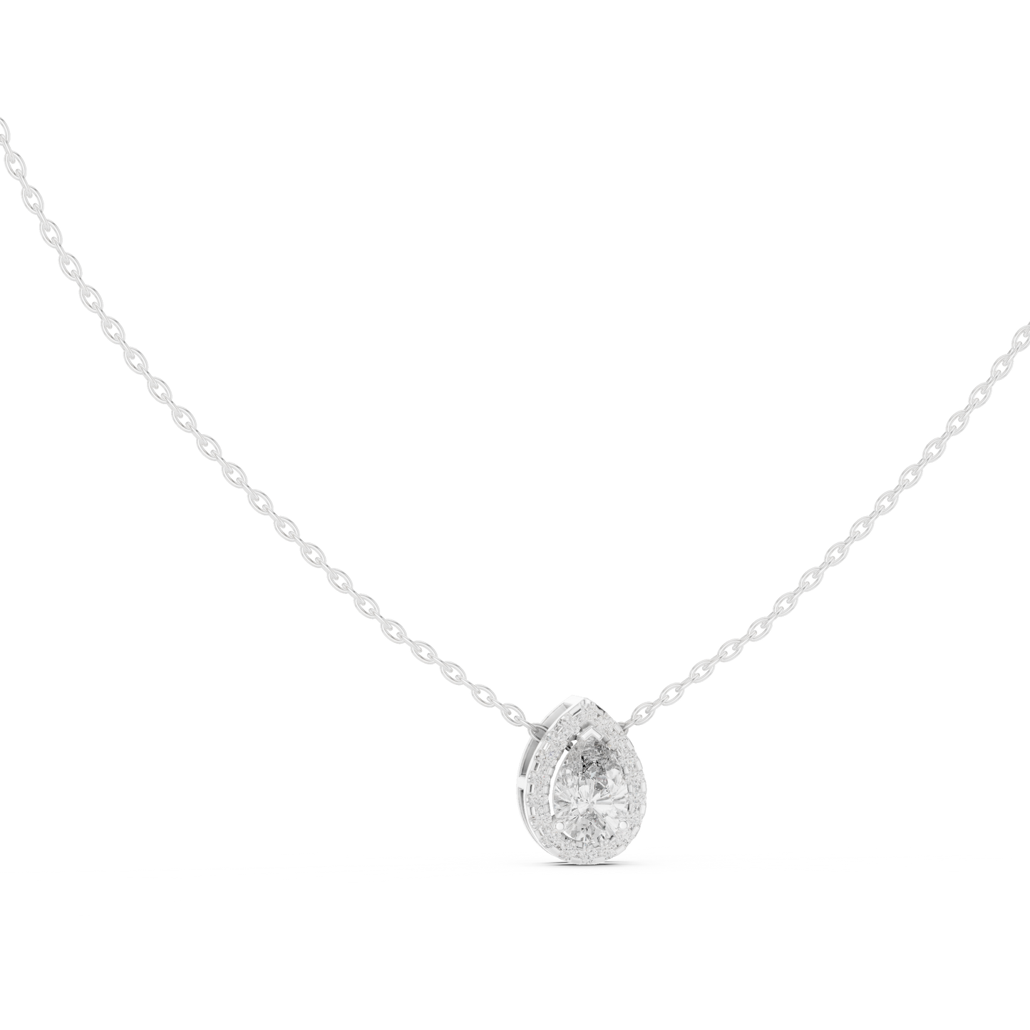 Fine Jewelry Pear Diamond Pendant with Modern Finish