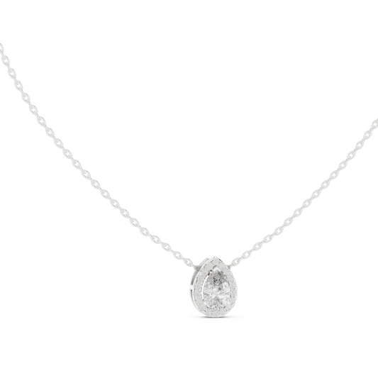 Fine Jewelry Pear Diamond Pendant with Modern Finish