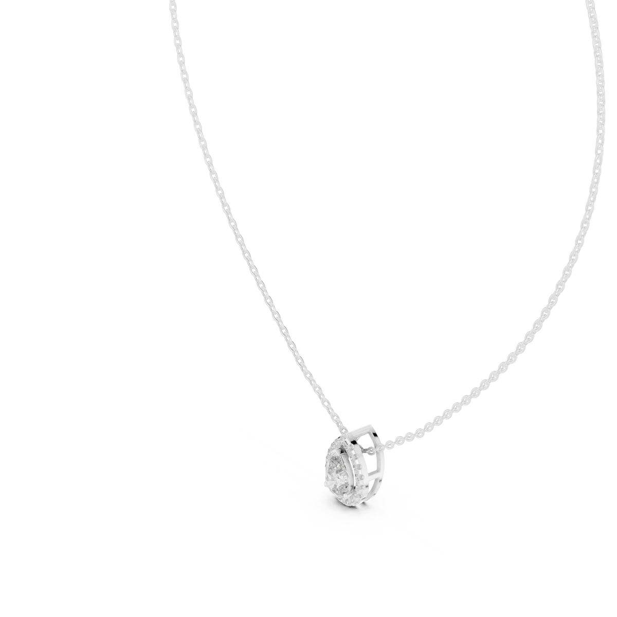 Luxuriöser Teardrop-Diamant-Anhänger mit Halo-Design