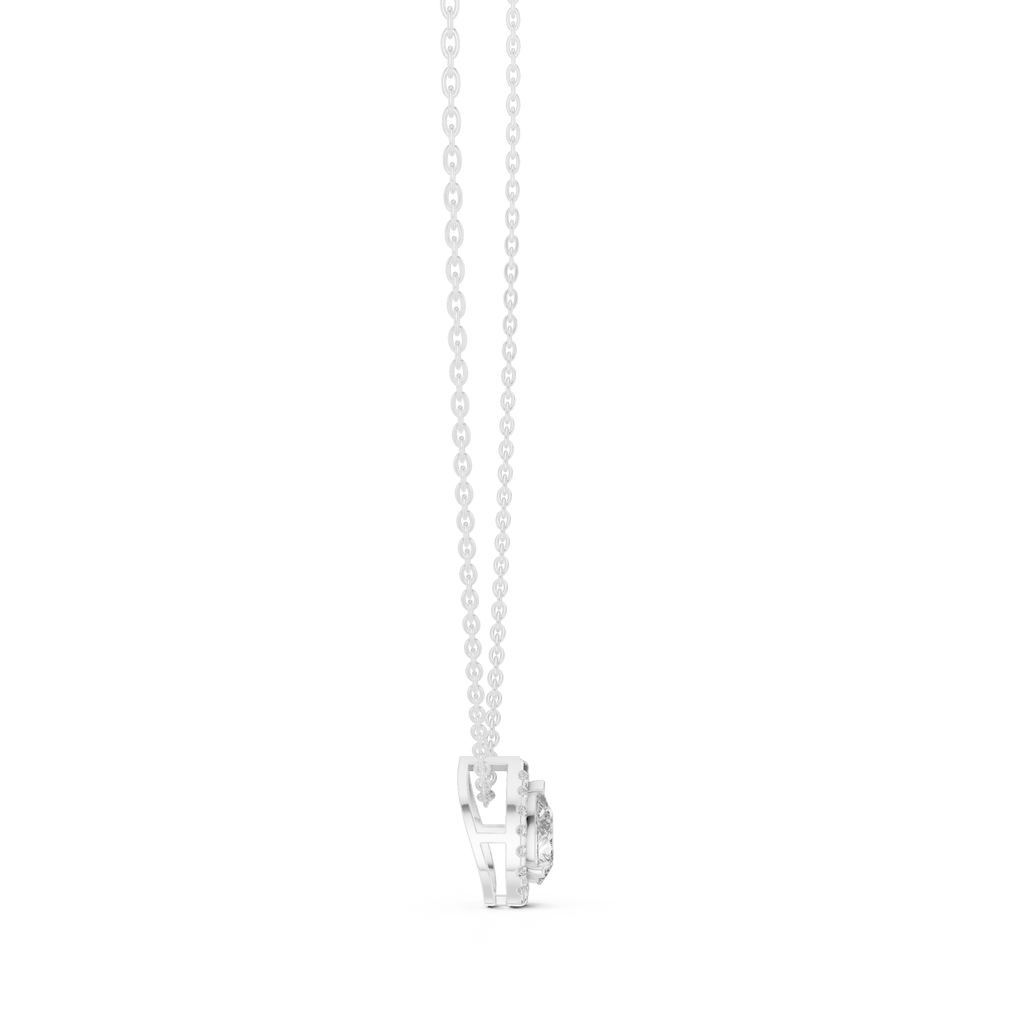 Luxuriöser Teardrop-Diamant-Anhänger mit Halo-Design