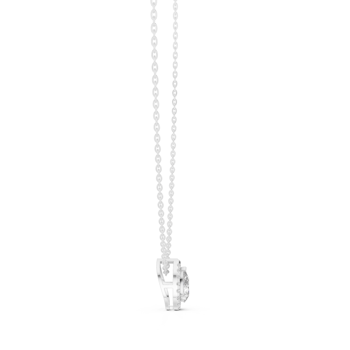 Fine Jewelry Pear Diamond Pendant with Modern Finish