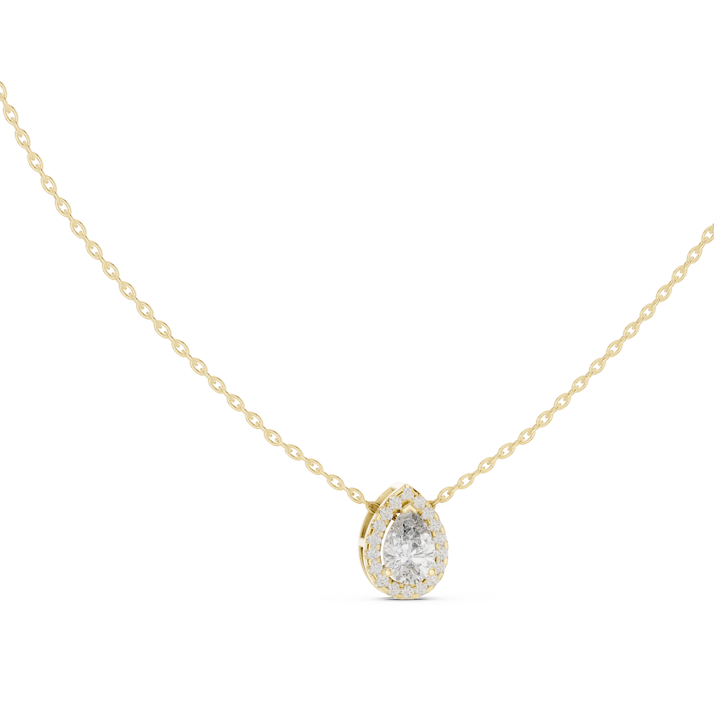 Fine Jewelry Pear Diamond Pendant with Modern Finish