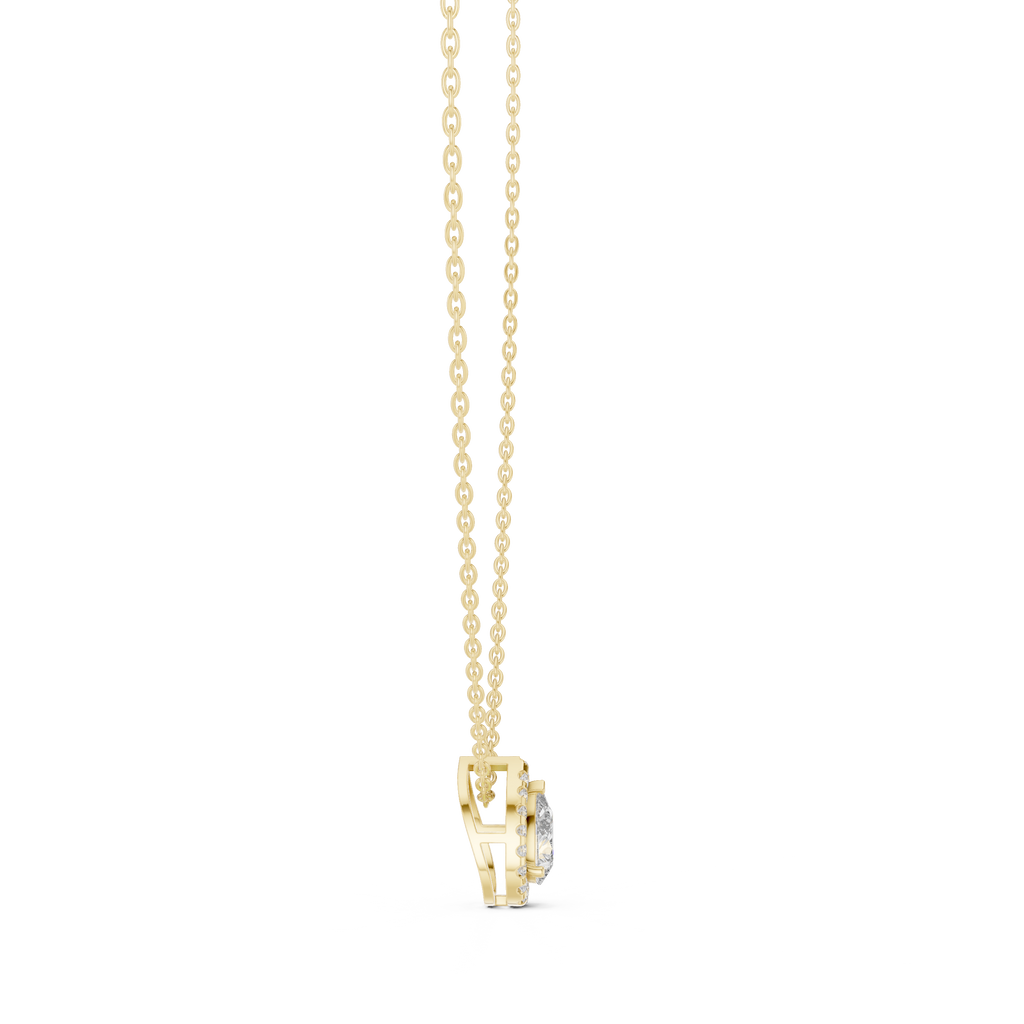 Luxuriöser Teardrop-Diamant-Anhänger mit Halo-Design