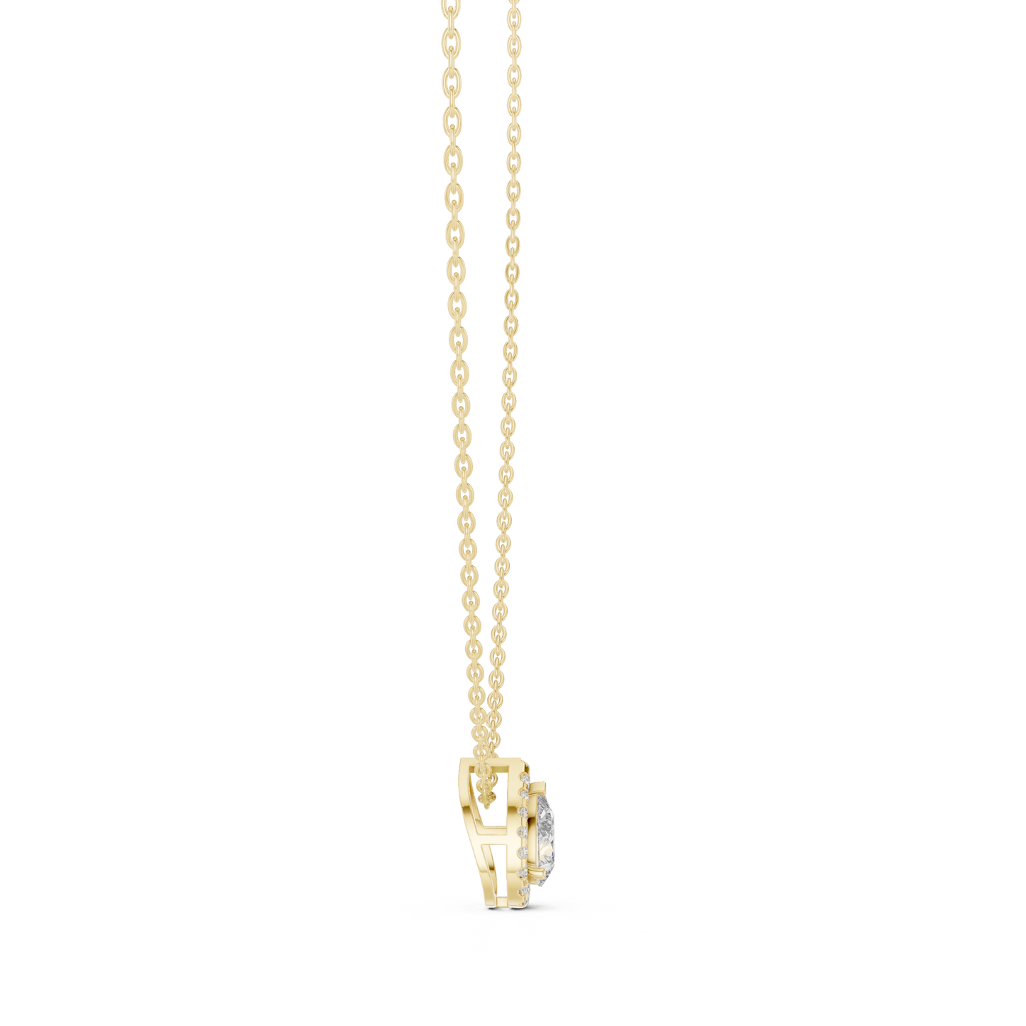 Fine Jewelry Pear Diamond Pendant with Modern Finish