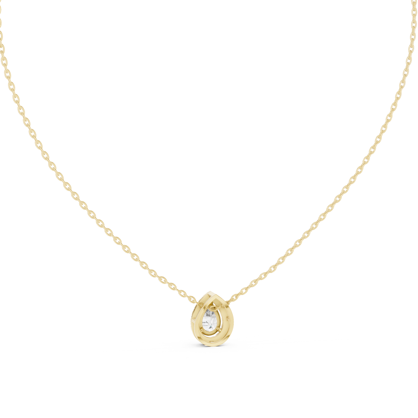 Fine Jewelry Pear Diamond Pendant with Modern Finish