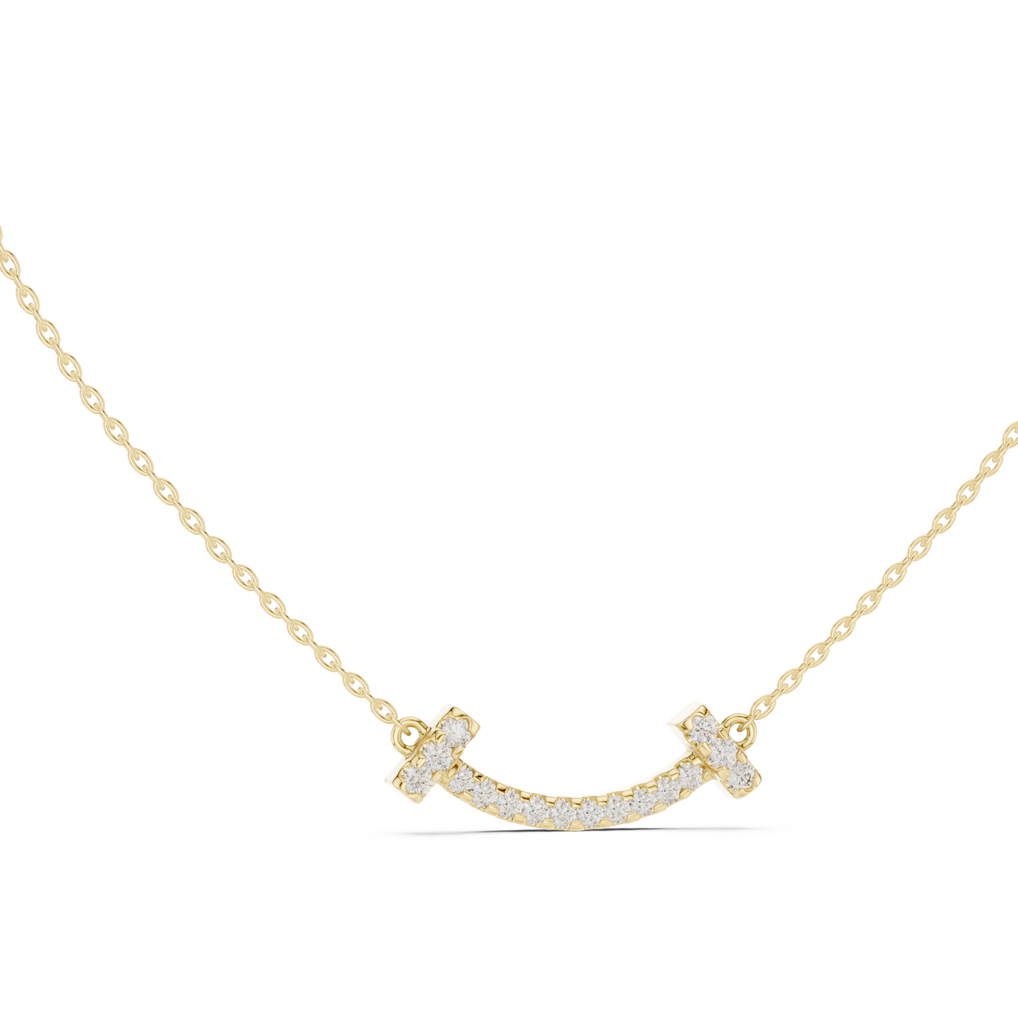 Fine Jewelry Smile Curve Necklace in 18K Gold