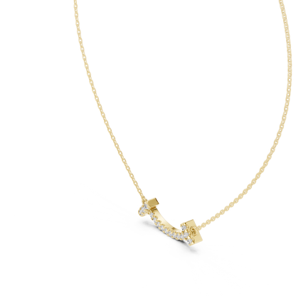 Fine Jewelry Smile Curve Necklace in 18K Gold