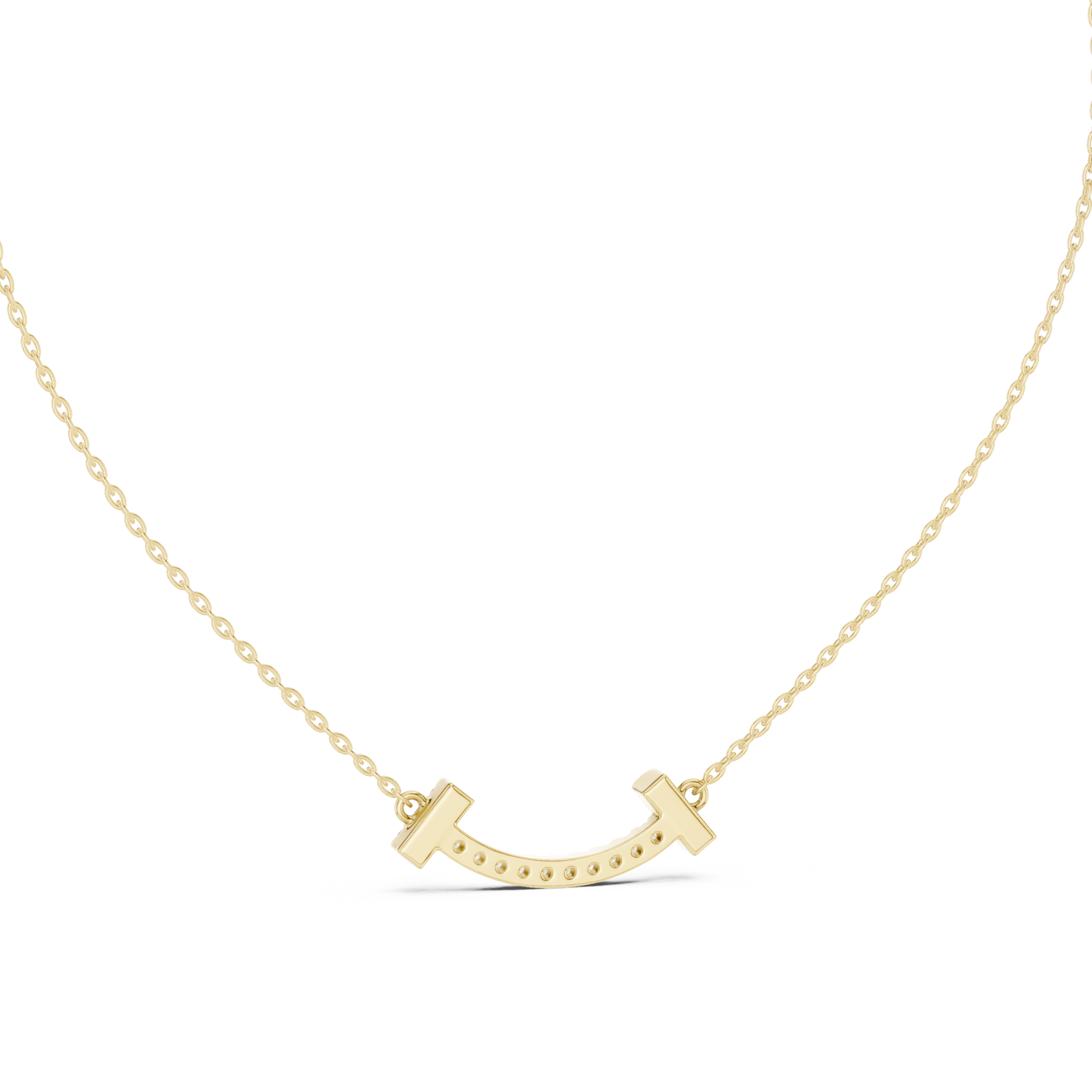 Fine Jewelry Smile Curve Necklace in 18K Gold